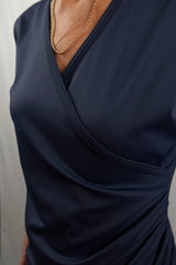 Overslag jurk Hyacint navy